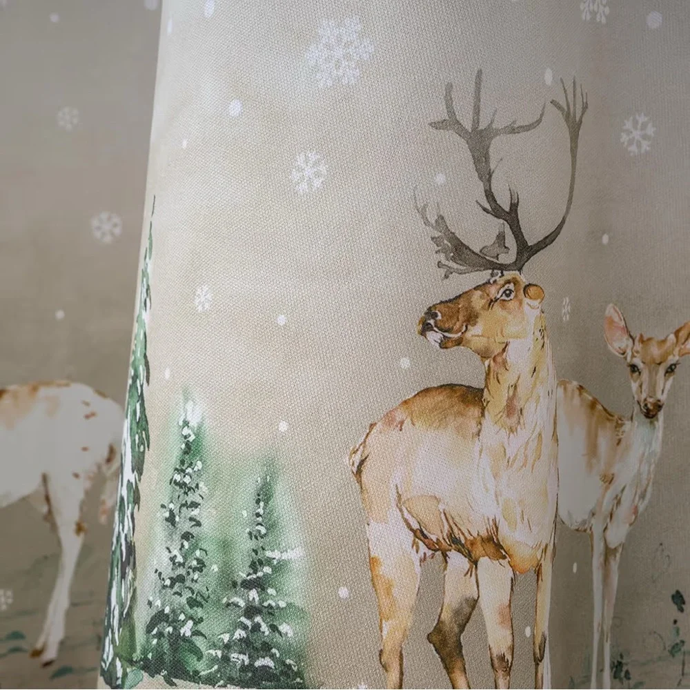 Maison d' Hermine Table Cloth Round 100% Cotton 69” Farmhouse Deer in The Woods